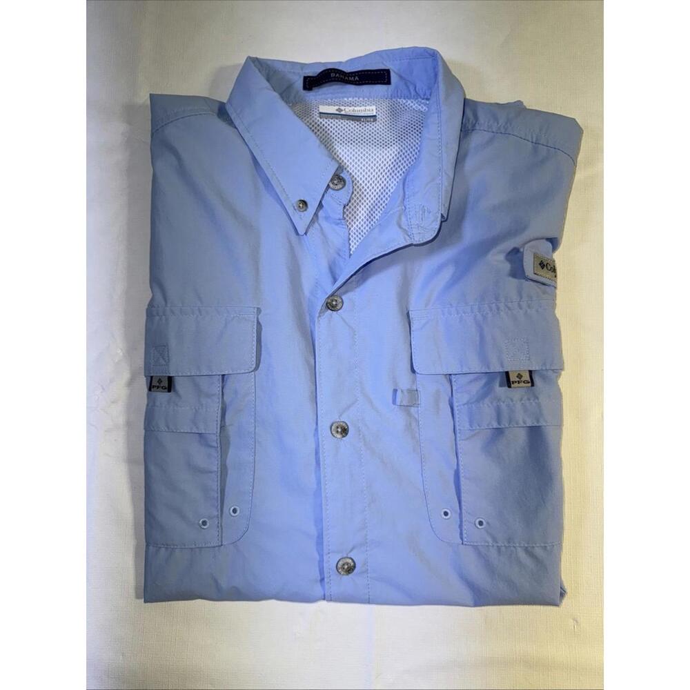 Columbia  Blue PFG Bahama Fishing Shirt Vented Rear Omni-Shield  Men's XL - Picture 9 of 9